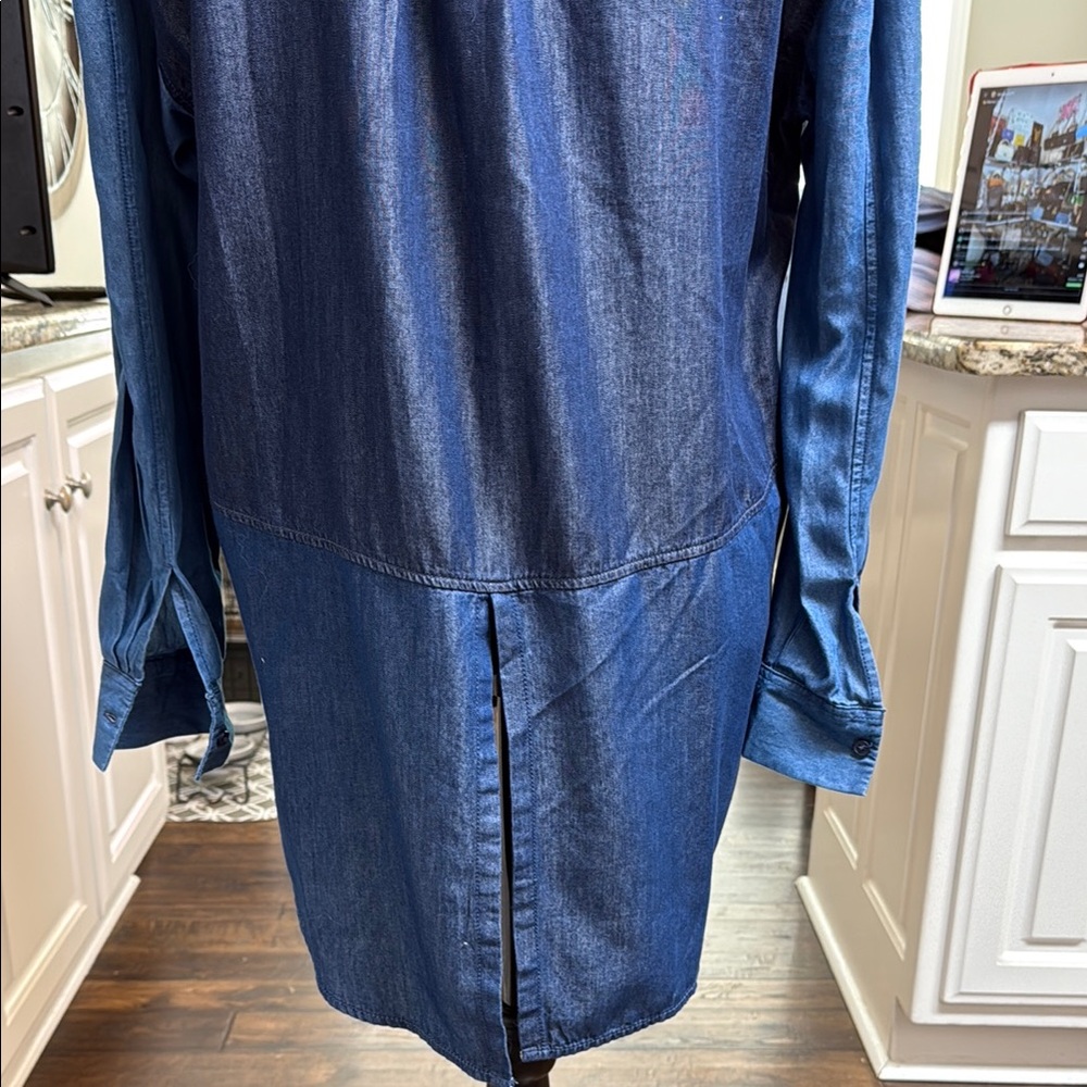Ana Patchwork Denim Button-Up Shirt size medium - Picture 3 of 5